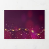 Paars goud Neon belichting Aangepast kerstjaar Drieluik Uitnodiging (Cover)