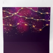 Paars goud Neon belichting Aangepast kerstjaar Drieluik Uitnodiging (Binnenzijde eerst)