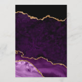 Paars & Goud Nep Glitter Agate Bruiloft Menu (Achterkant)
