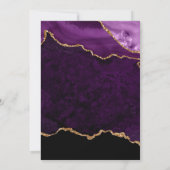 Paars & Goud Nep Glitter Agate Marmer Bruiloft Kaart (Achterkant)