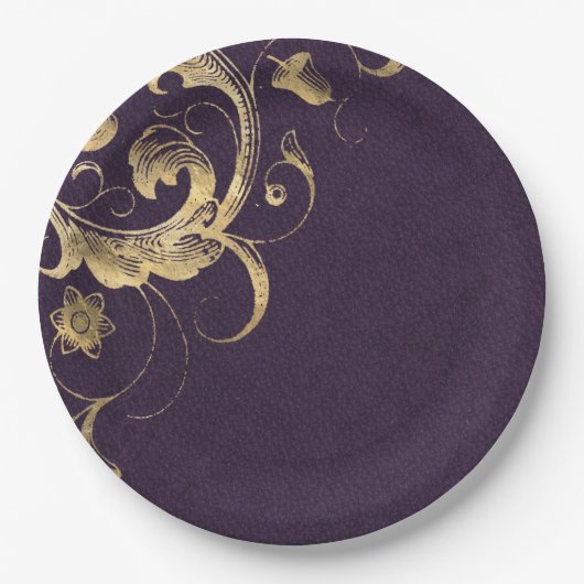 Paars   goud papieren bordje (Voorkant)