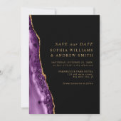 Paars & Goud Save the Date Kaart (Voorkant)