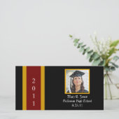 Paars&Goud School Afstudeer Foto Kaarten (Staand voorkant)