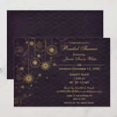 paars goud Snowflakes Winter Vrijgezellenfeest Uit Kaart (Voorkant / Achterkant)