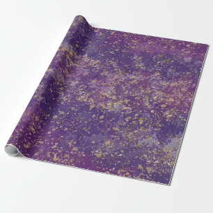 Paars & Goud Spatten Glam Modern Cadeaupapier