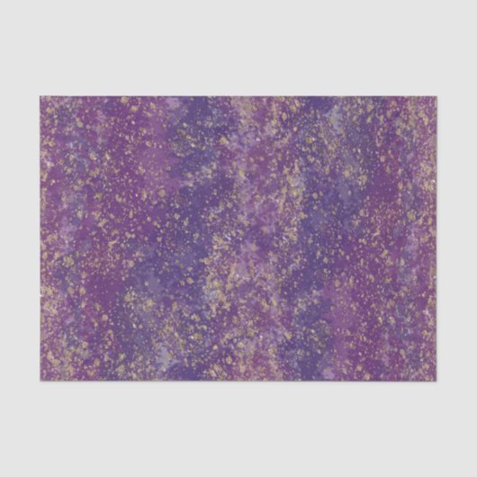Paars & Goud Spatten Glam Modern Tissuepapier (Voorkant)