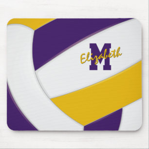 paars goud teamkleuren volleybal kids monogram muismat