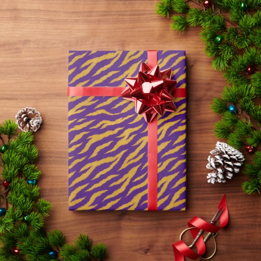Paars Goud Tijger Inpakpapier (Feestdagen Geschenken)
