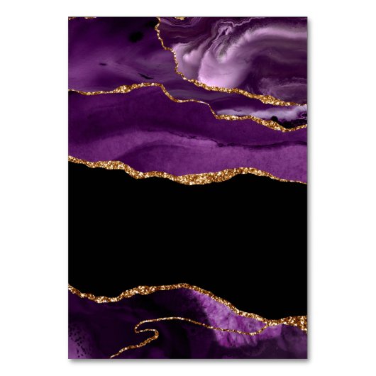 Paars & Goud Trouwtafelkaart Kaart (Achterkant)