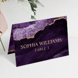 Paars & Goud Trouwtafelkaart Kaart