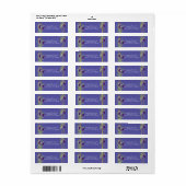 Paars Goud & Ultra Violet Bloem Boheemse Chic Etiket (Full Sheet)