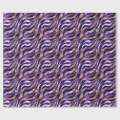 Paars / Goud / Witte Abstracte Lijnen Cadeaupapier (Vlak)
