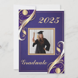 Paars Goud Witte Afstuderen Kaart