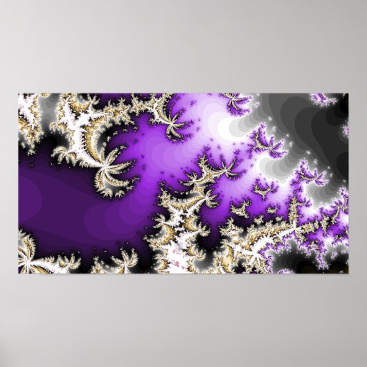 Paars, goud, zilverfractaal Poster (Voorkant)