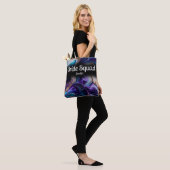 Paars, Goud & Zwart Bruidsmeisjes Team Trouwfeest Tote Bag (Op model)
