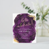 Paars goudalcoholhoudende dranken op jaardag (Staand voorkant)