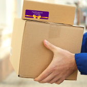 Paars goudelegant boogadres etiket