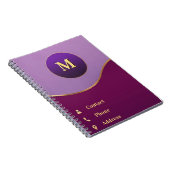 💜 Paars Gouden Abstract Met Frame Zakelijk Notitieboek (Rechterzijde)
