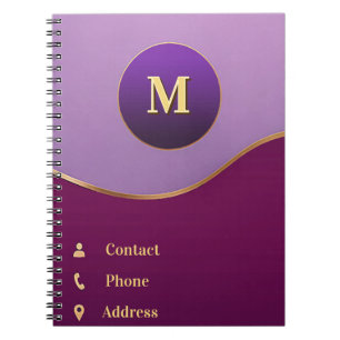 💜 Paars Gouden Abstract Met Frame Zakelijk Notitieboek