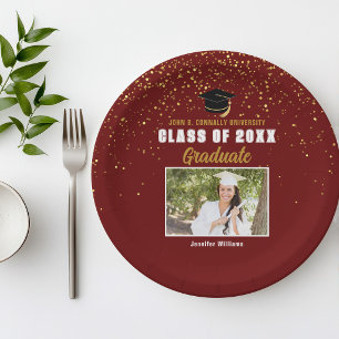 Paars Gouden Afstudeerfoto Chic Afstudeerfeest Papieren Bordje