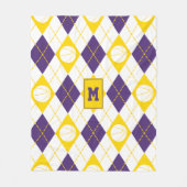 paars gouden basketbalploegen kleuren argyle fleece deken (Voorkant)
