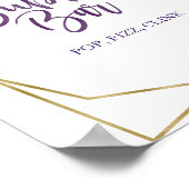 Paars Gouden Bloem Waterverf Borrelende Bar Sign Poster (Hoek)