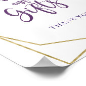 Paars Gouden Bloemkaarten en Cadeaubord Poster (Hoek)