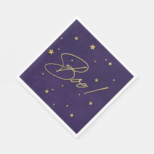 Paars/gouden Boo! Halloween Party Servet (Hoek)