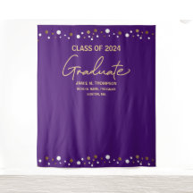 Paars Gouden Confetti Afstudeerklas 2024