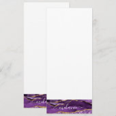 Paars Gouden Glitter Menu met Aangepaste Naam Teks (Voorkant / Achterkant)