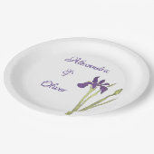 Paars & Gouden Iris Watercolor Trouwdag Papieren Bordje (Gekanteld)