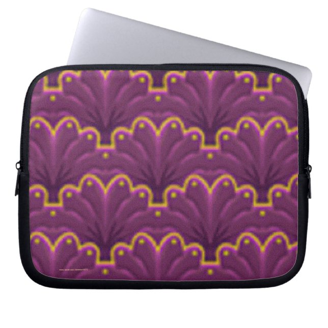 Paars-gouden Laptop Sleeve (Voorkant)