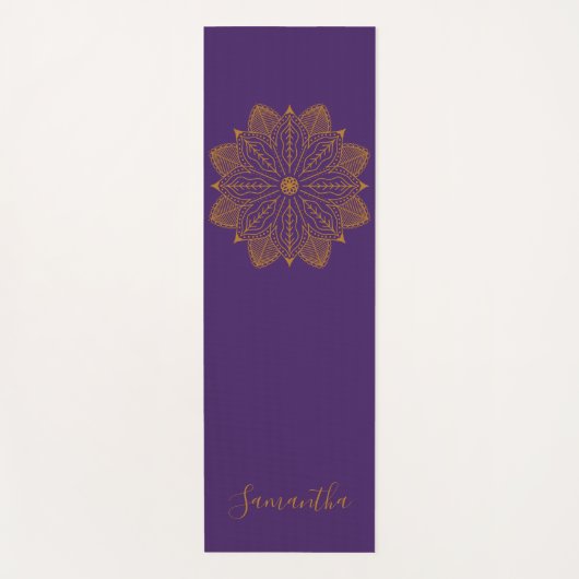 Paars gouden mandala elegant vrouwelijk gepersonal yogamat (Voorkant)