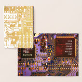 Paars & gouden PCB-printplaat elektronisch gedrukt Folie Kaarten (Display)