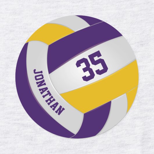 paars gouden team kleuren jongens volleybal labels (Design 2)