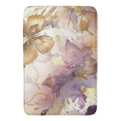Paars & Gouden Vlinder Aquarel Vlinders Badmat (Voorkant Verticaal)