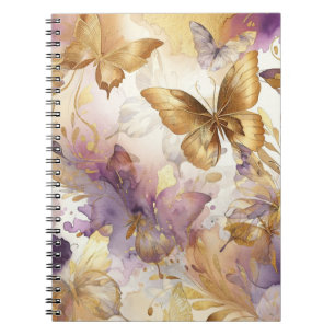 Paars & Gouden Vlinder Aquarel Vlinders Notitieboek