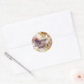 Paars & Gouden Vlinderjurk Fantasy Sweet 16  Ronde Sticker (Envelop)