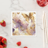 Paars & Gouden Vlinderjurk Fantasy Sweet 16 Servet (Insitu)