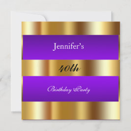 Paars goudfeest kaart