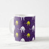 Paars, goudgeel, wit, ijskap, Chevron Koffiemok (Voorkant links)