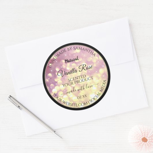 Paars goudglitter - etiket met fragment (Envelop)