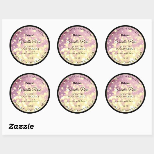 Paars goudglitter - etiket met fragment (Vel)