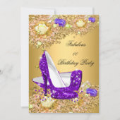 Paars goudglitter op hoge hoogte - Fabulpartij Kaart (Voorkant)