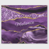 Paars goudglitterpapier voor Jouw namen met rooste Cadeaupapier (Vlak)