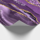Paars goudglitterpapier voor Jouw namen met rooste Cadeaupapier (Hoek)