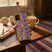 Paars goudkleurig CO2-dampfloratpatroon Case-Mate iPhone Case