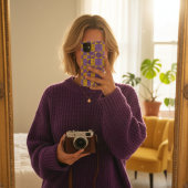 Paars goudkleurig CO2-dampfloratpatroon Case-Mate iPhone Case