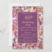 Paars goudkoraal 60e verjaardag Kaart (Voorkant)