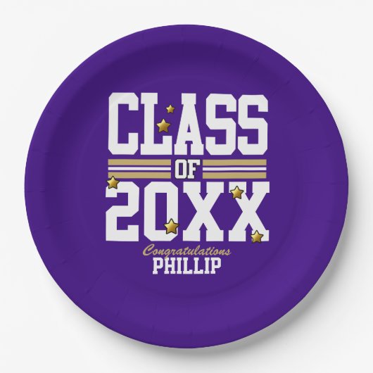 Paars|Goudkwaliteitsklasse Jaar Papieren Bordje (Voorkant)